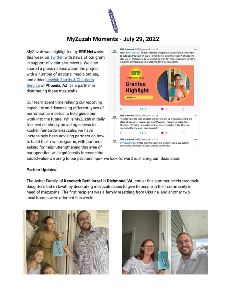 thumbnail of MyZuzah Moments – July 29, 2022